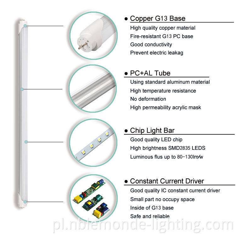 Integrated LED fluorescent replacement tubes